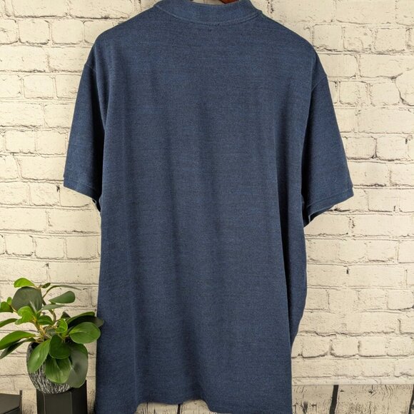 Polo short sleeve dark blue cotton shirt, XXL 2XL - Picture 2 of 11